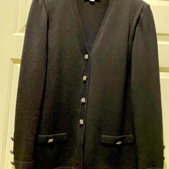 St. John’s women’s black rhinestone sweater